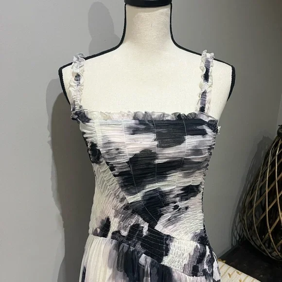 Free People Monochrome Floral Midi Dress - Picture 3 of 6